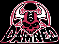 Komandos logotipas Damned de pandemonium