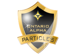 Komandos logotipas Ontario Alpha Particles